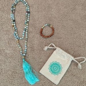 Turquoise Beaded Necklace with Tassel